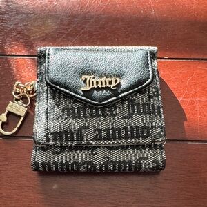 Juicy Couture Black and Gray Folded Wallet